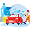 illustrations of car cleaning service