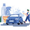 illustrations of car cleaning