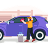 car cleaning service illustrations