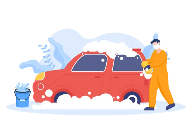 Car cleaning service  Illustration