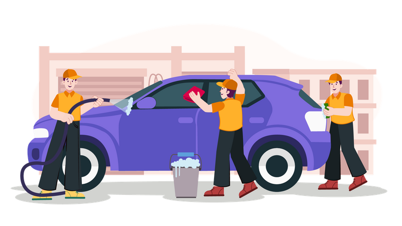 Car cleaning service  Illustration