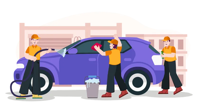 Car cleaning service  Illustration