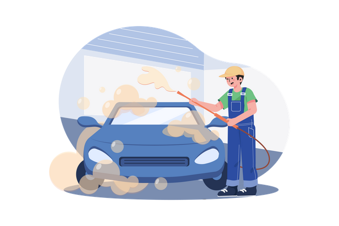 Car cleaning service  Illustration