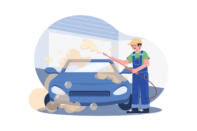 Car cleaning service  Illustration