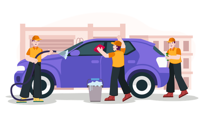 Car cleaning service  Illustration