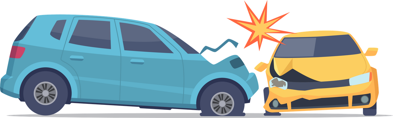 Car collided which caused accident  Illustration