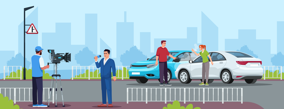 Car crash reporting  Illustration