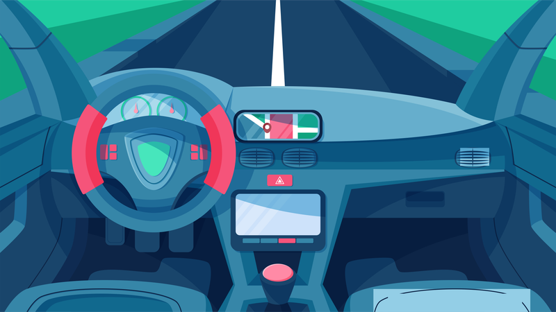 Car Dashboard Interior  Illustration