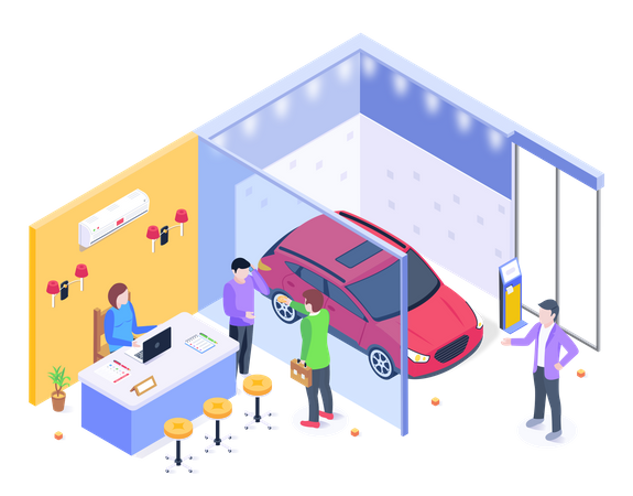 Car Dealership Illustration