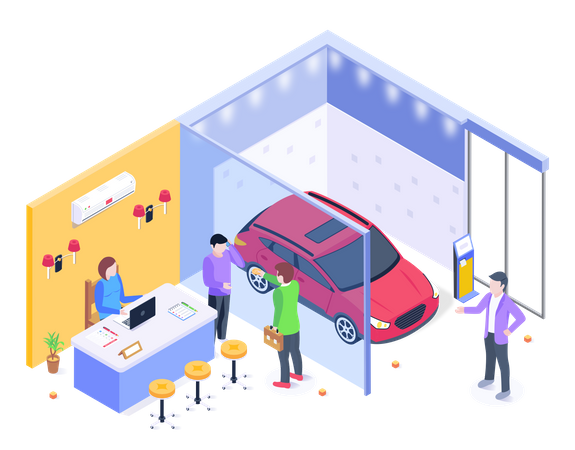 Car Dealership  Illustration