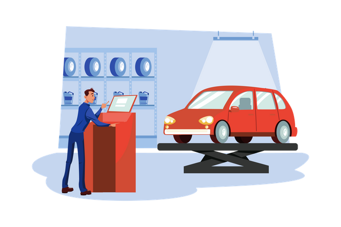 Car Diagnostics Test Service  Illustration