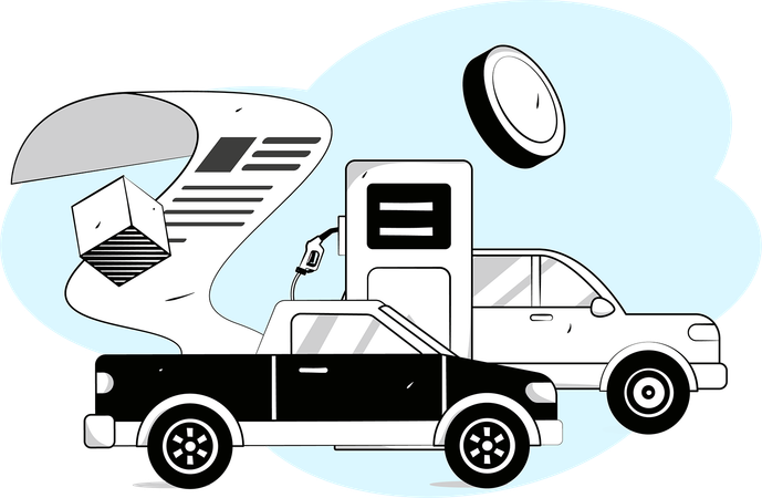 Car fuel bill payment  Illustration