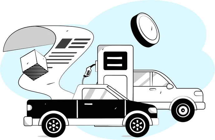 Car fuel bill payment  Illustration
