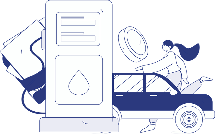 Car gas fill up  Illustration