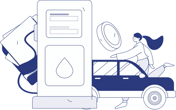 Car gas fill up  Illustration