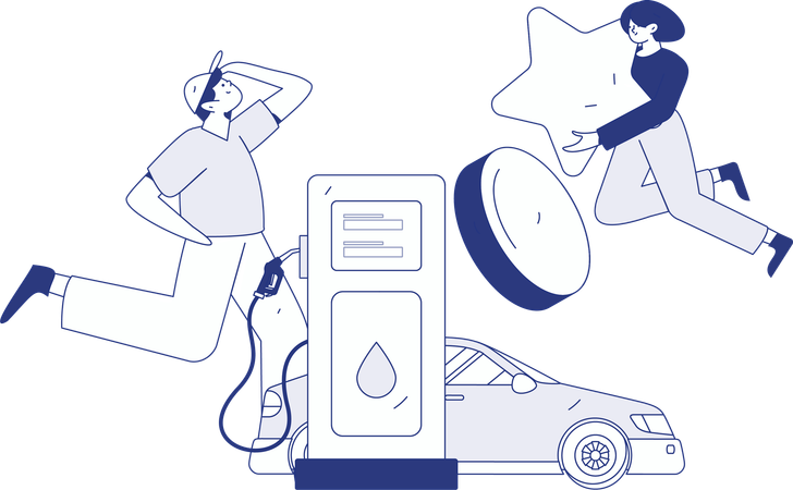 Car gas fill up  Illustration