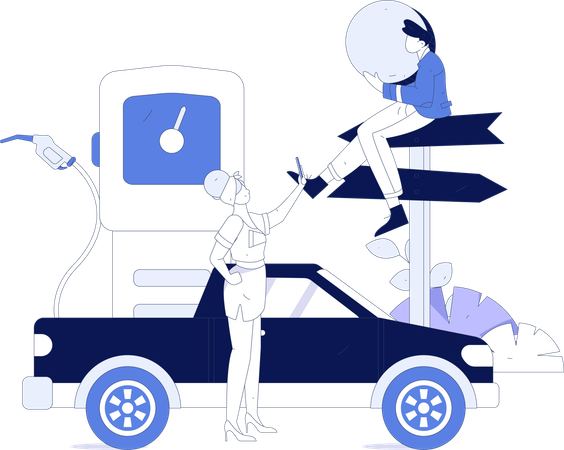 Car gas fill up  Illustration