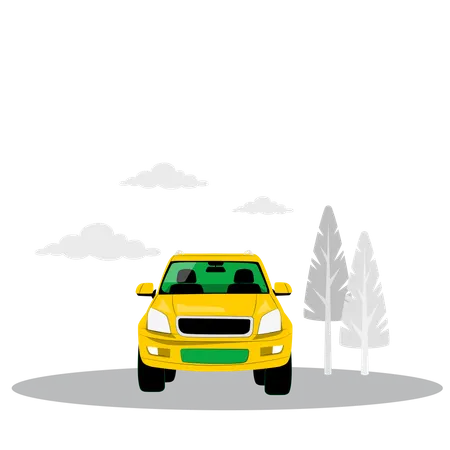Car in forest  Illustration