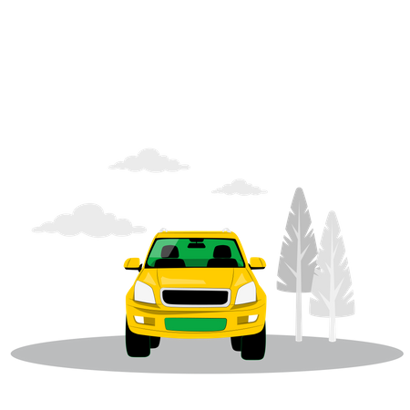 Car in forest  Illustration