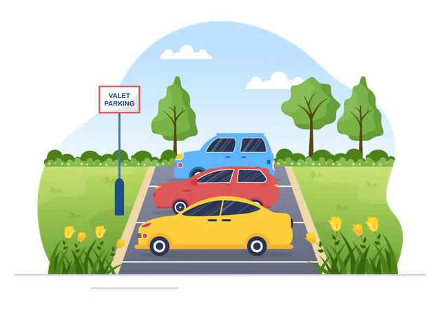 Car in parking area  Illustration