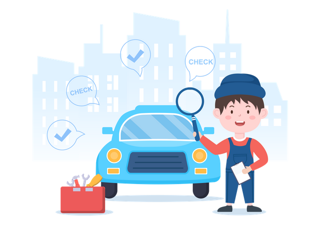 Car Inspection  Illustration