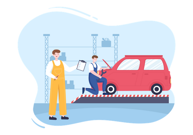 Car Inspection process  Illustration