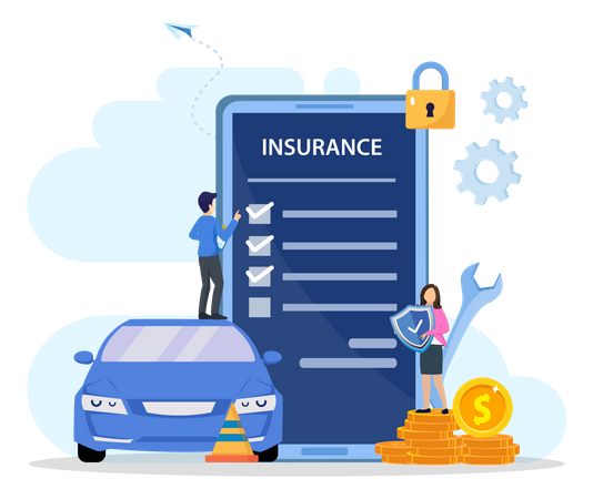 Car Insurance Agent  Illustration