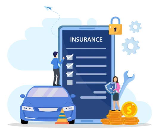 Car Insurance Agent  Illustration