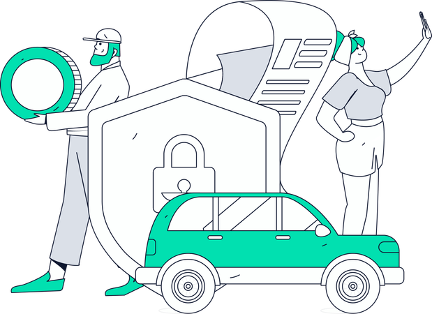 Car insurance agreement policy  Illustration