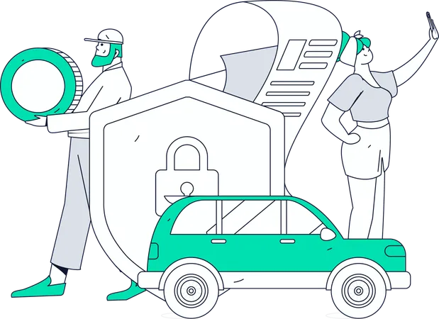 Car insurance agreement policy  Illustration