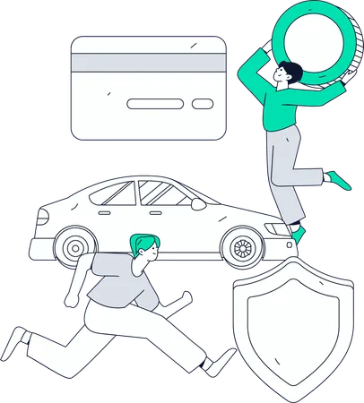 Car insurance agreement policy  Illustration