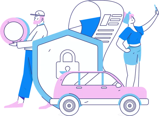 Car insurance agreement policy  Illustration