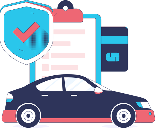 Car insurance and payment  Illustration