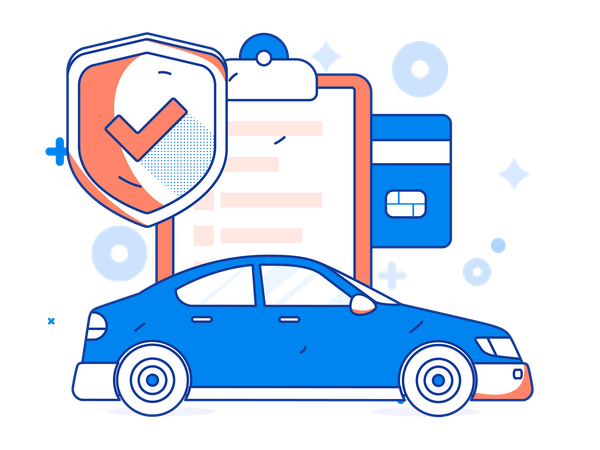 Car insurance and payment  Illustration