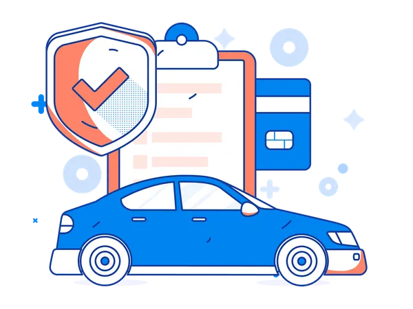 Car insurance and payment  Illustration