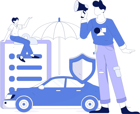 Car insurance announcement  Illustration