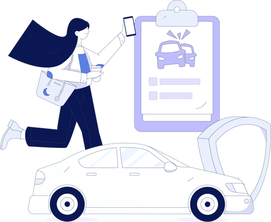 Car insurance papers  Illustration