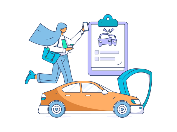 Car insurance papers  Illustration