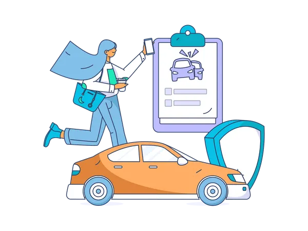 Car insurance papers  Illustration