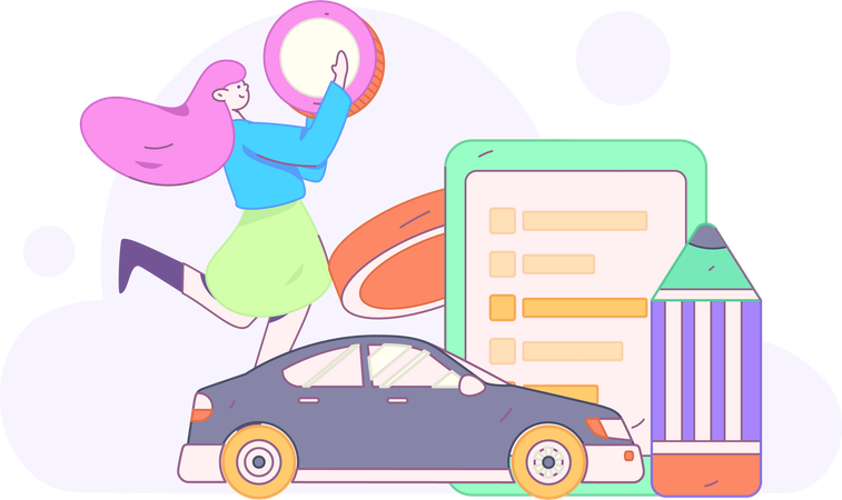 Car Insurance Payment  Illustration