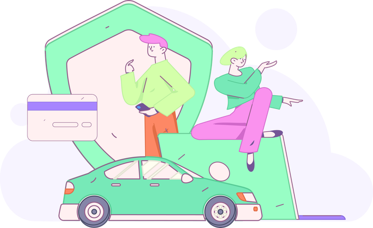 Car Insurance Payment  Illustration