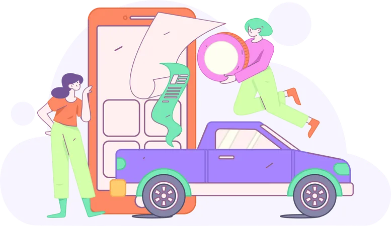 自動車保険  イラスト