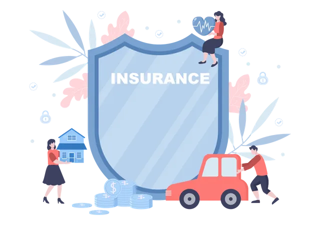 Car Insurance Concept Can Be Used As Protection For Vehicle Damage And Emergency Risks Vector Illustration Illustration