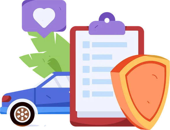 Car Insurance policy document  Illustration