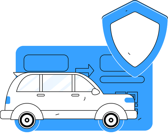 Car insurance policy payment done by card  Illustration