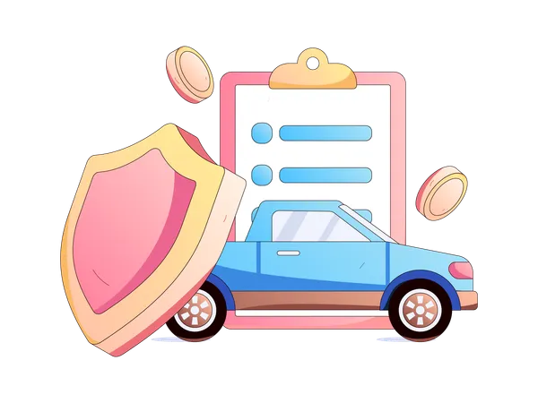 Car insurance Policy Payment  Illustration