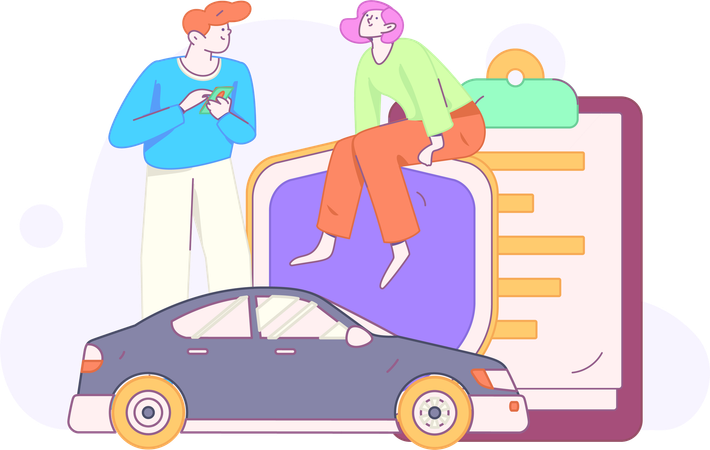 Car Insurance Policy Payment  Illustration