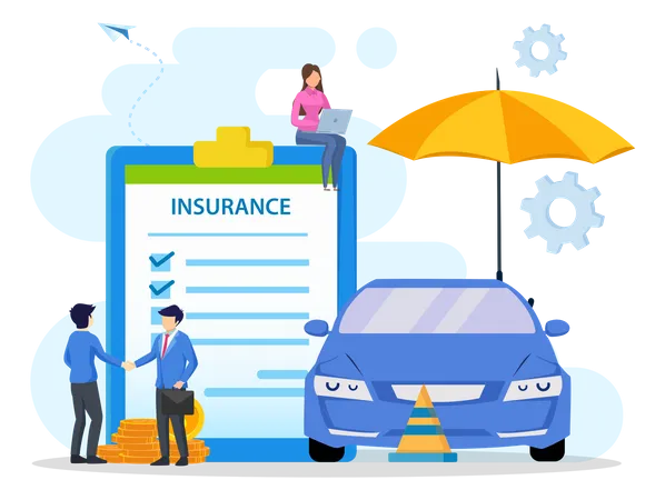 Car Insurance Safety  Illustration