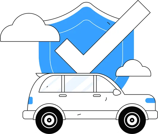 Car insured against natural calamity  Illustration