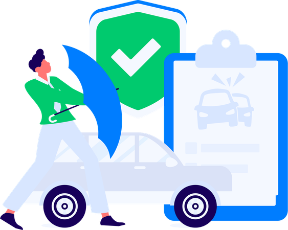 Car insured against natural calamity  Illustration